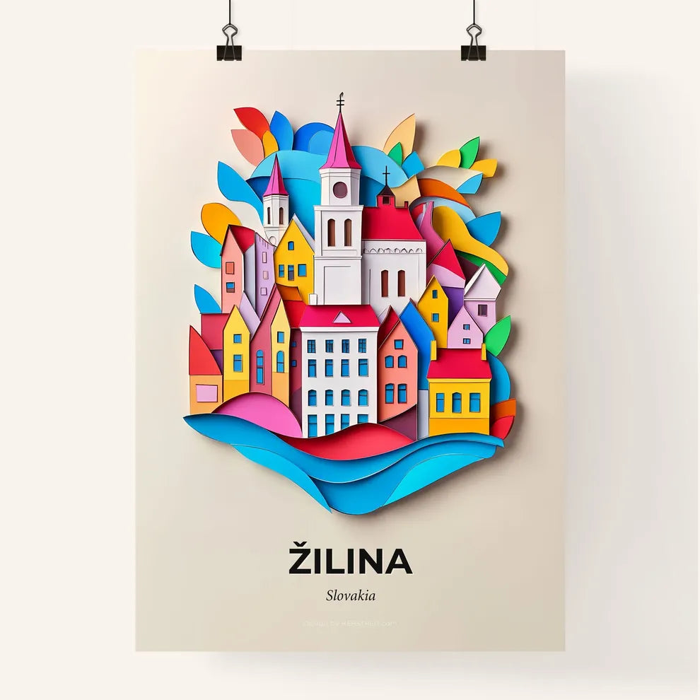 Vivid Žilina, Slovakia, Colorful Poster