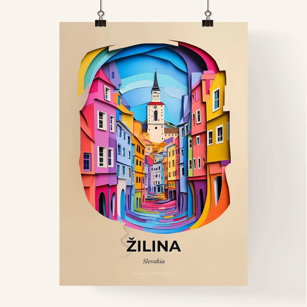 Vivid Žilina, Slovakia, Colorful Poster