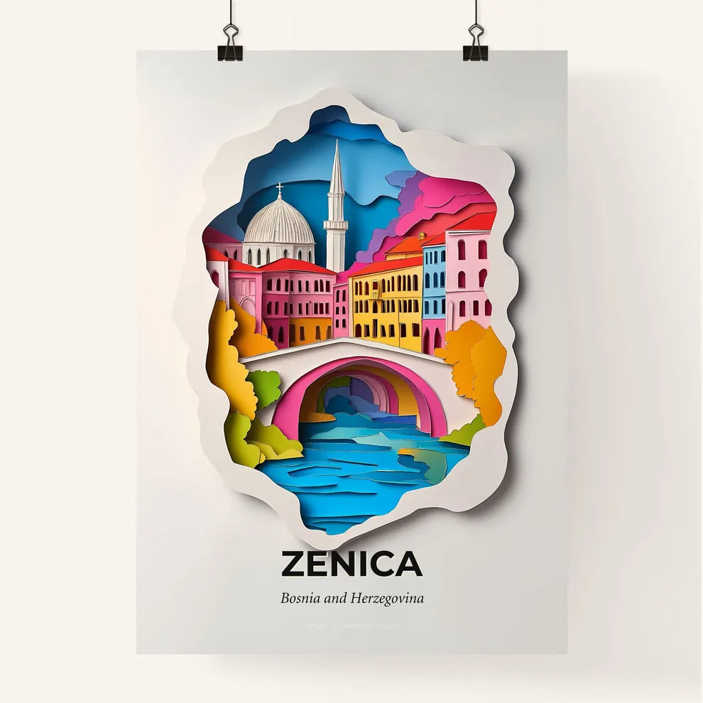 Vivid Zenica, Bosnia and Herzegovina, Colorful Poster