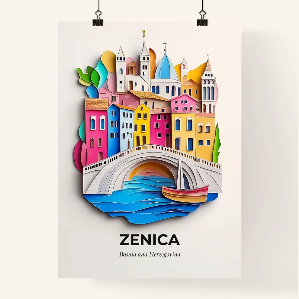 Vivid Zenica, Bosnia and Herzegovina, Colorful Poster