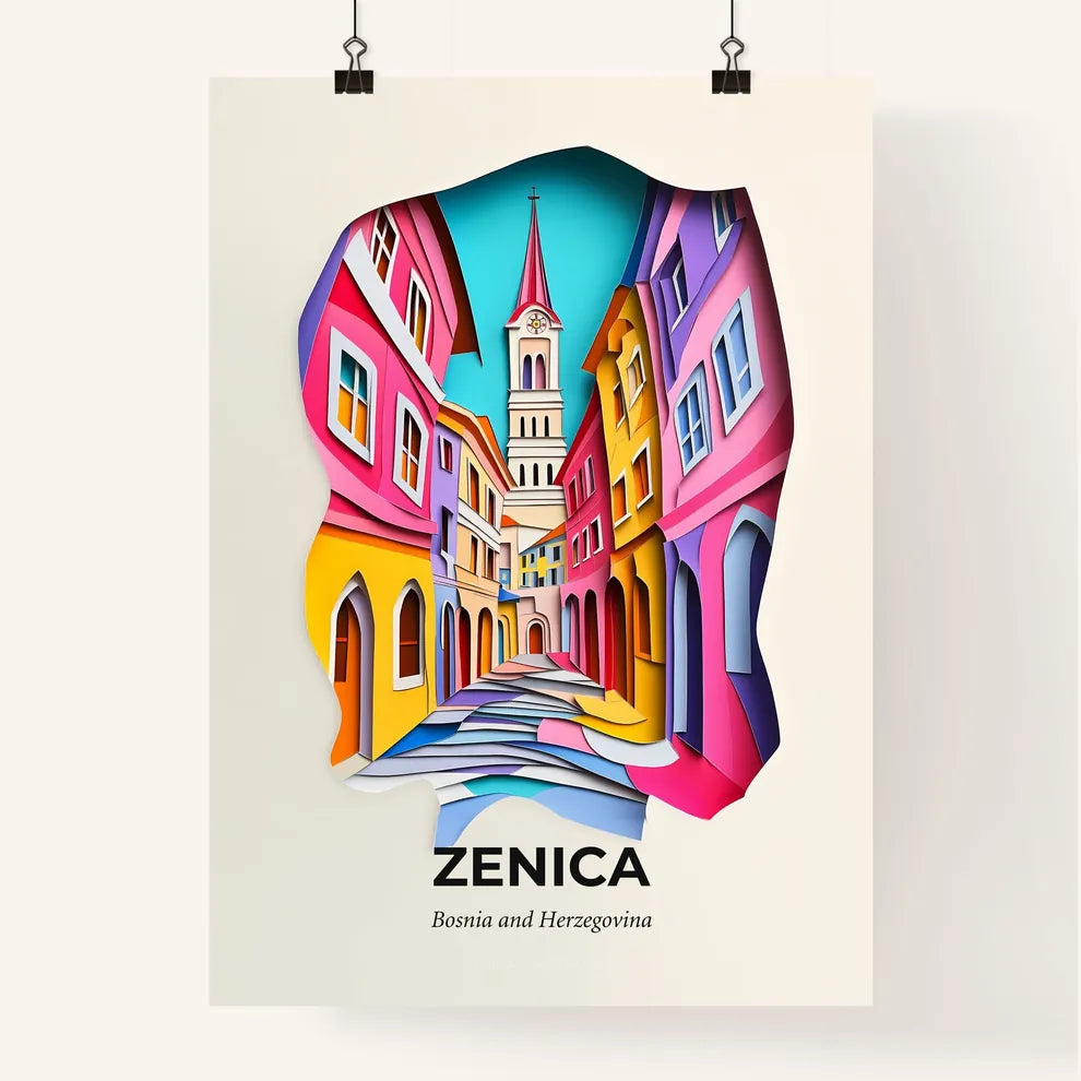 Vivid Zenica, Bosnia and Herzegovina, Colorful Poster