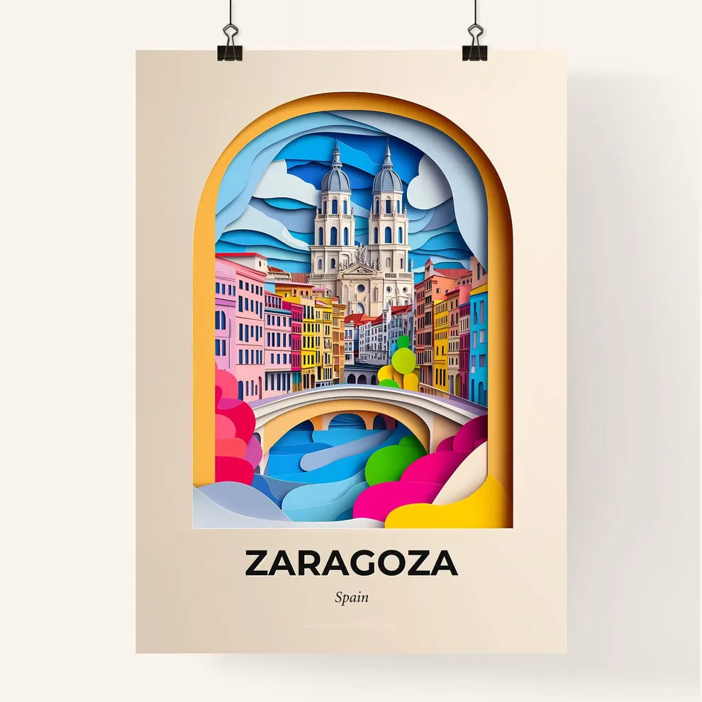 Vivid Zaragoza, Spain, Colorful Poster