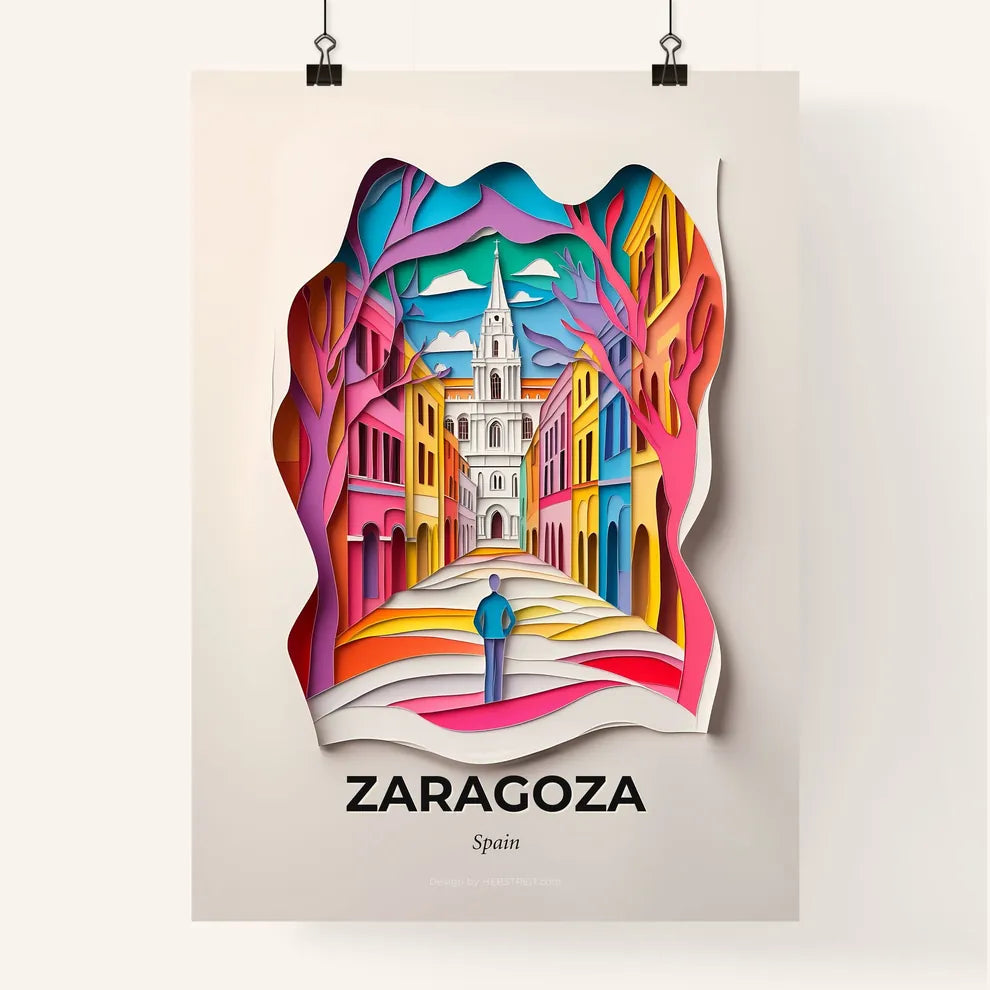 Vivid Zaragoza, Spain, Colorful Poster