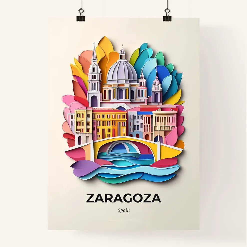 Vivid Zaragoza, Spain, Colorful Poster