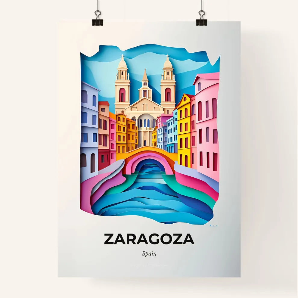Vivid Zaragoza, Spain, Colorful Poster