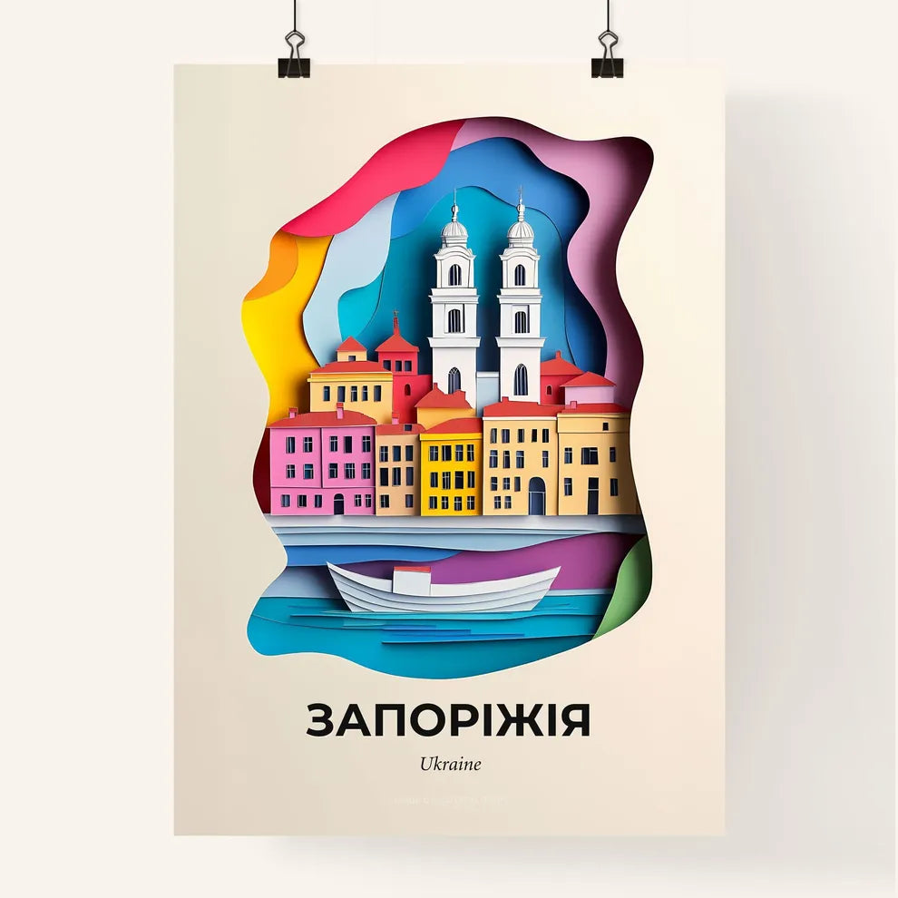 Vivid Zaporizhia, Ukraine, Colorful Poster