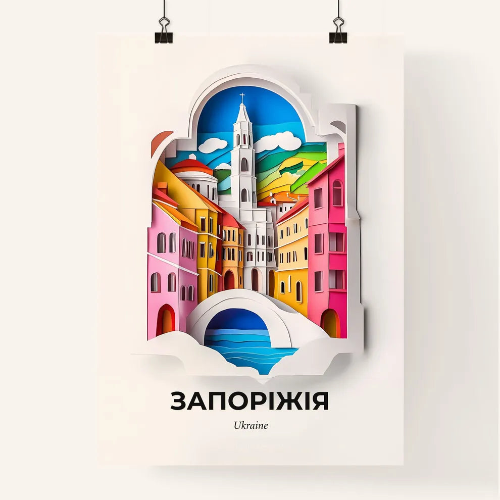Vivid Zaporizhia, Ukraine, Colorful Poster