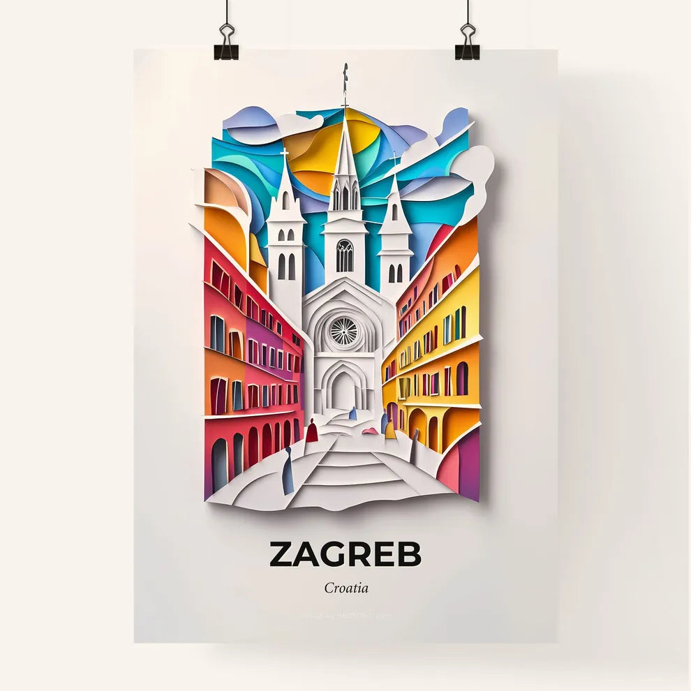 Vivid Zagreb , Croatia, Colorful Poster