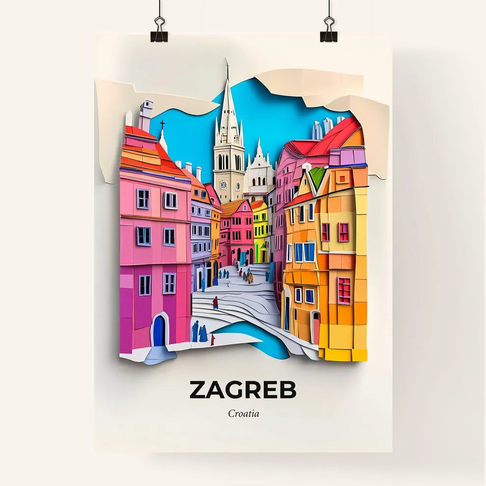 Vivid Zagreb , Croatia, Colorful Poster