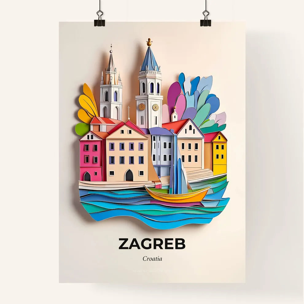 Vivid Zagreb , Croatia, Colorful Poster