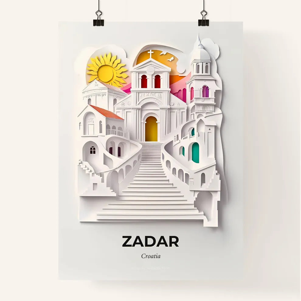 Vivid Zadar , Croatia, Colorful Poster