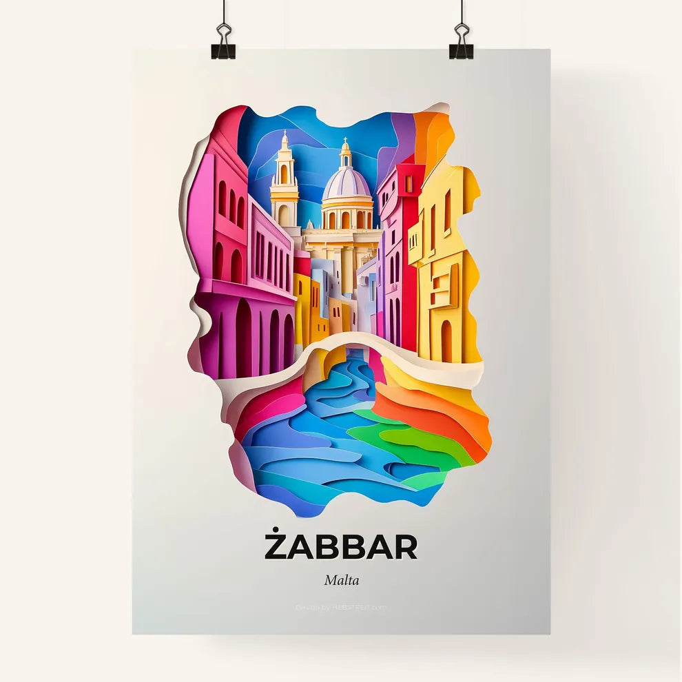 Vivid Żabbar, Malta, Colorful Poster