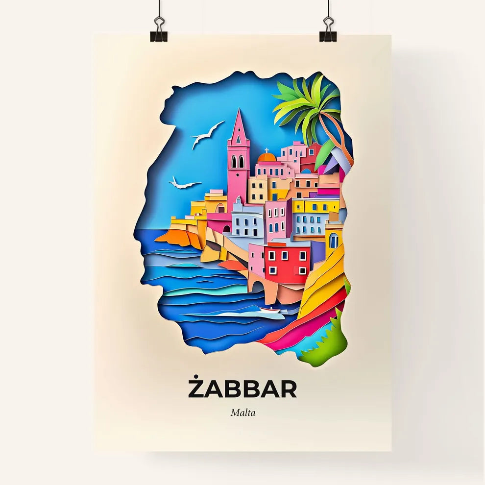 Vivid Żabbar, Malta, Colorful Poster