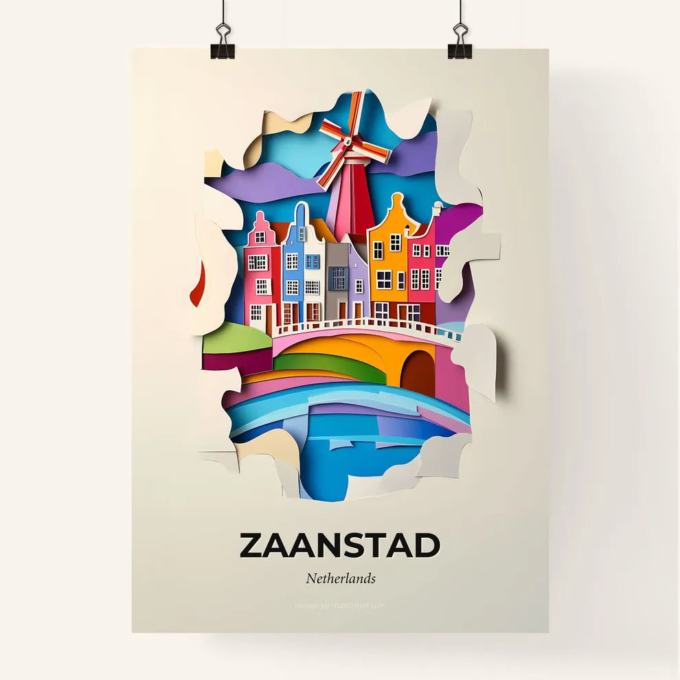 Vivid Zaanstad, Netherlands, Colorful Poster