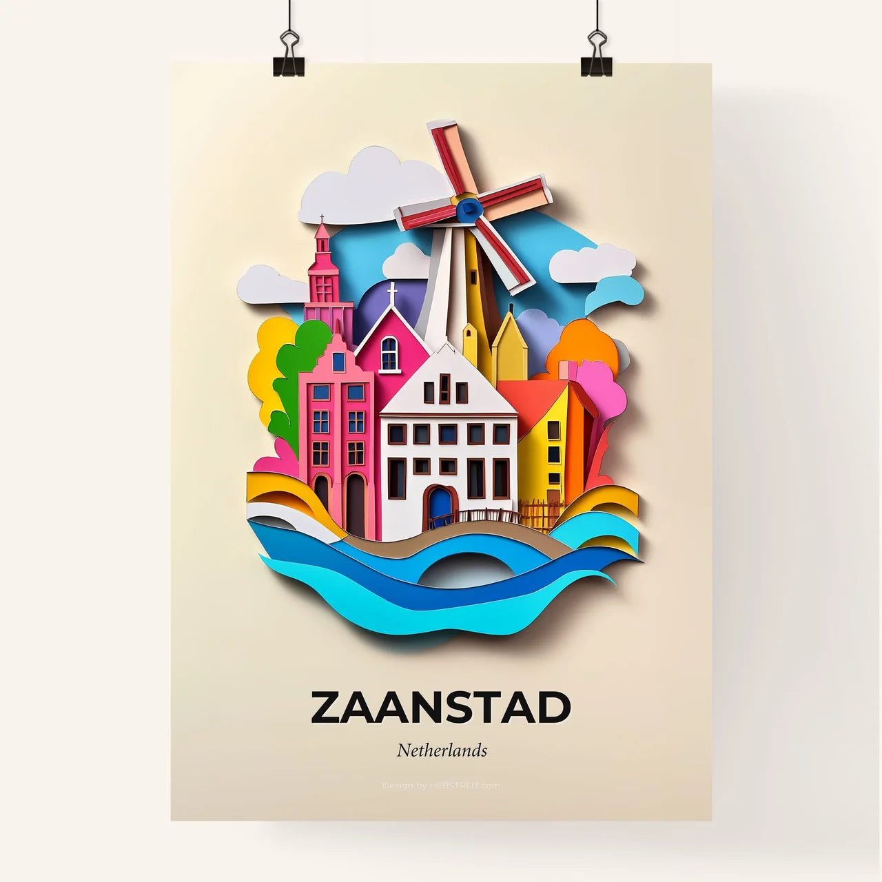 Vivid Zaanstad, Netherlands, Colorful Poster