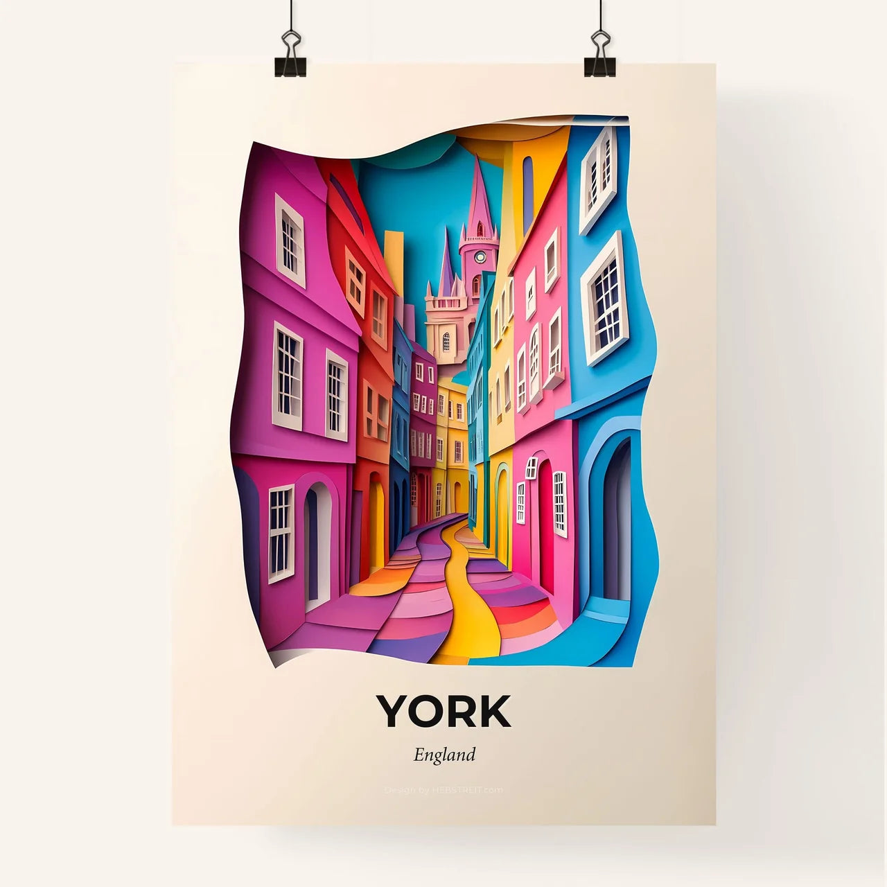 Vivid York, England, Colorful Poster