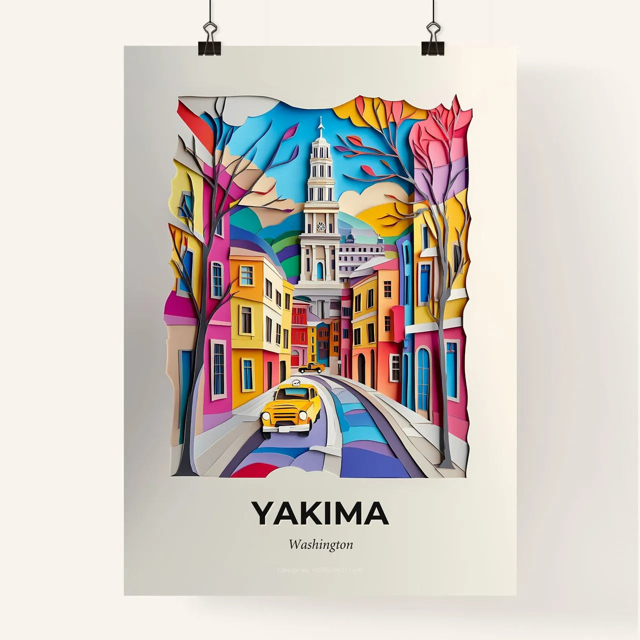 Vivid Yakima, Washington, Colorful Poster