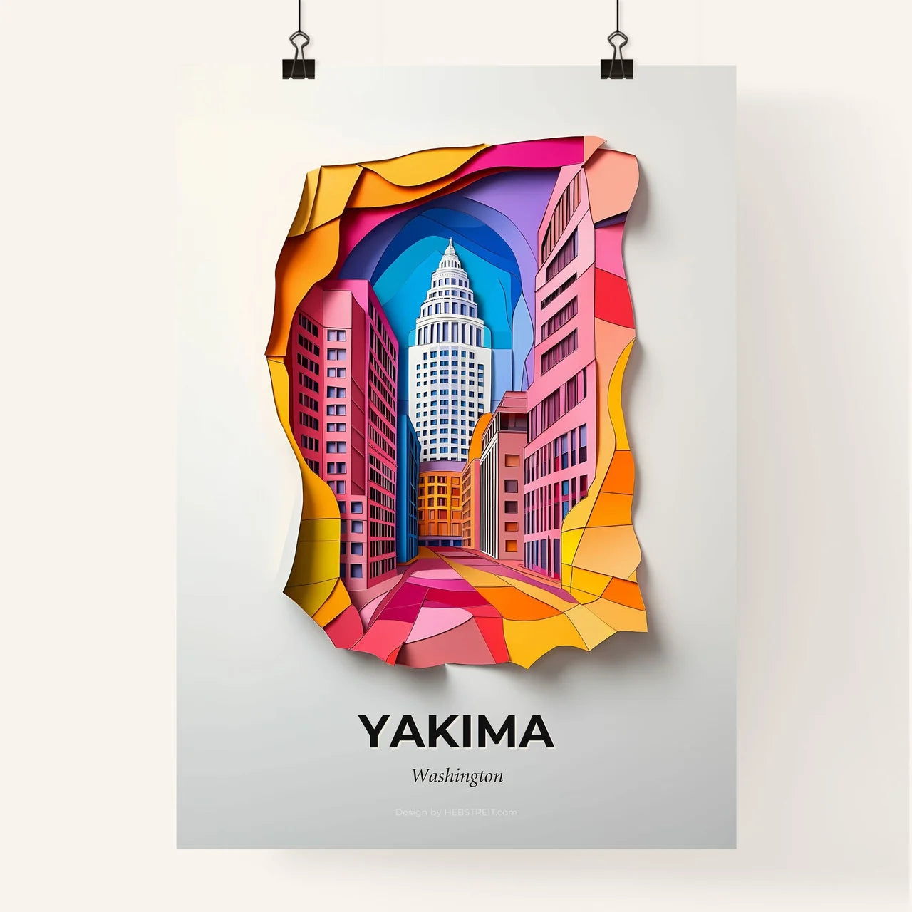 Vivid Yakima, Washington, Colorful Poster