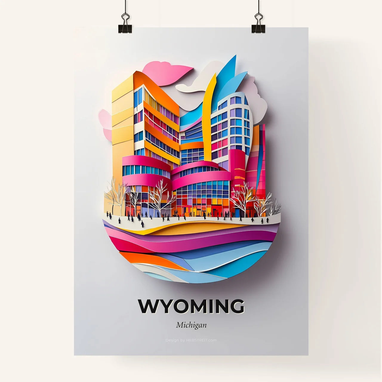 Vivid Wyoming, Michigan, Colorful Poster