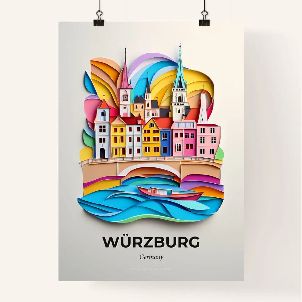 Vivid Wurzburg, Germany, Colorful Poster