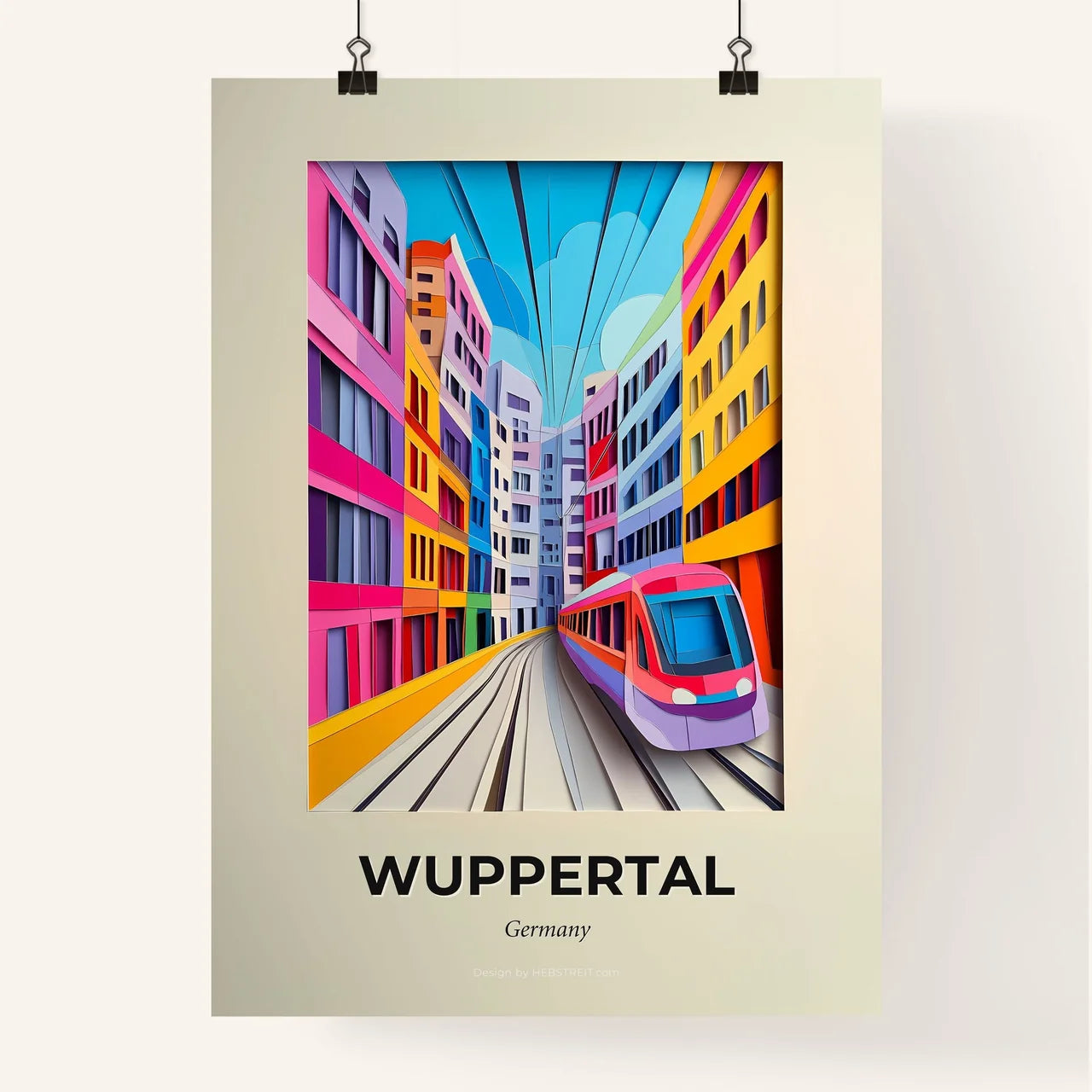 Vivid Wuppertal, Germany, Colorful Poster