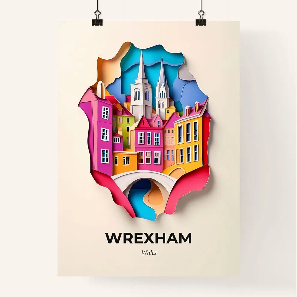 Vivid Wrexham, Wales, Colorful Poster