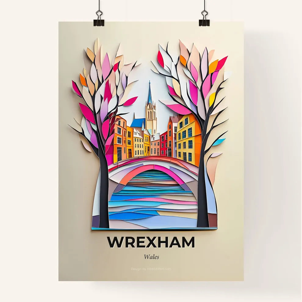 Vivid Wrexham, Wales, Colorful Poster