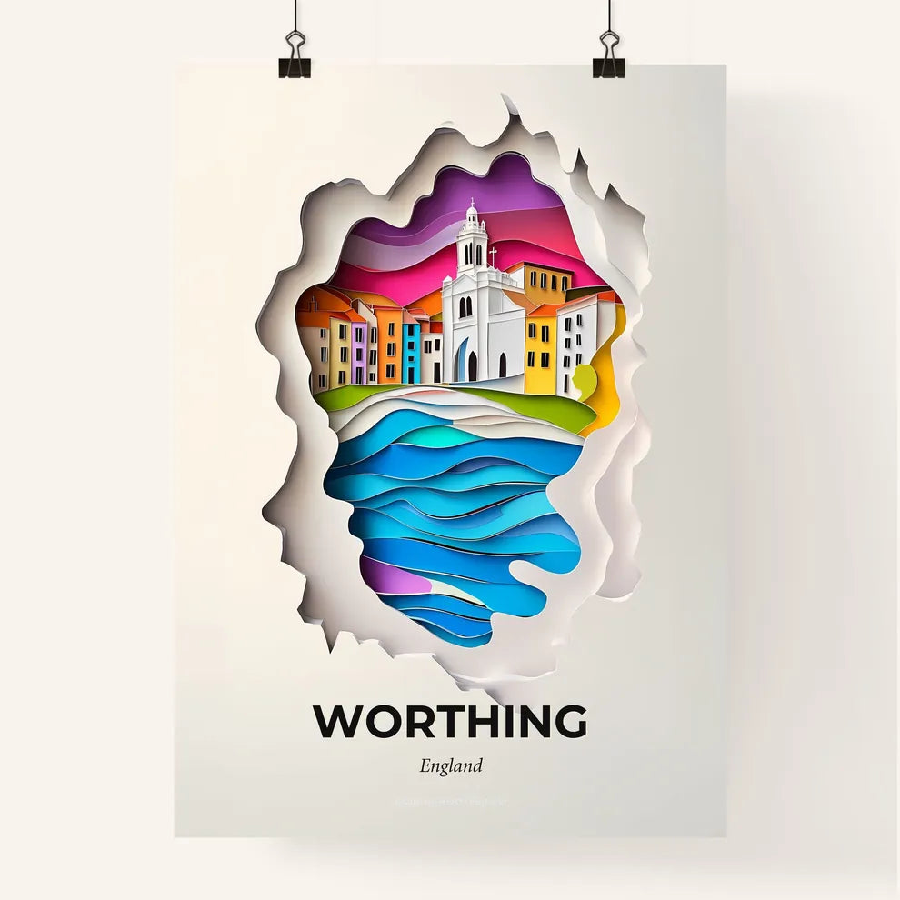 Vivid Worthing, England, Colorful Poster