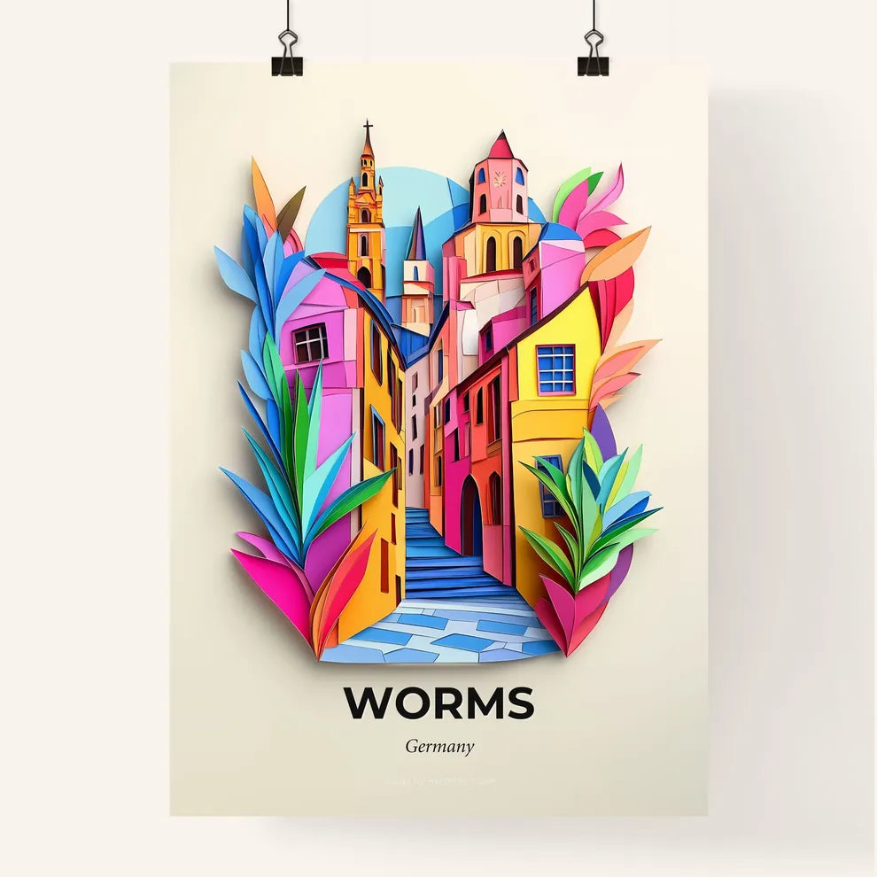 Vivid Worms, Germany, Colorful Poster