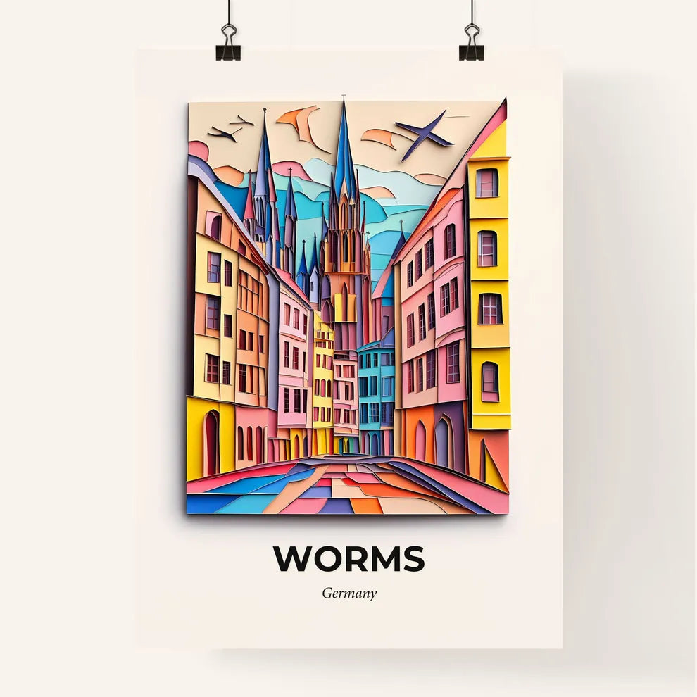 Vivid Worms, Germany, Colorful Poster
