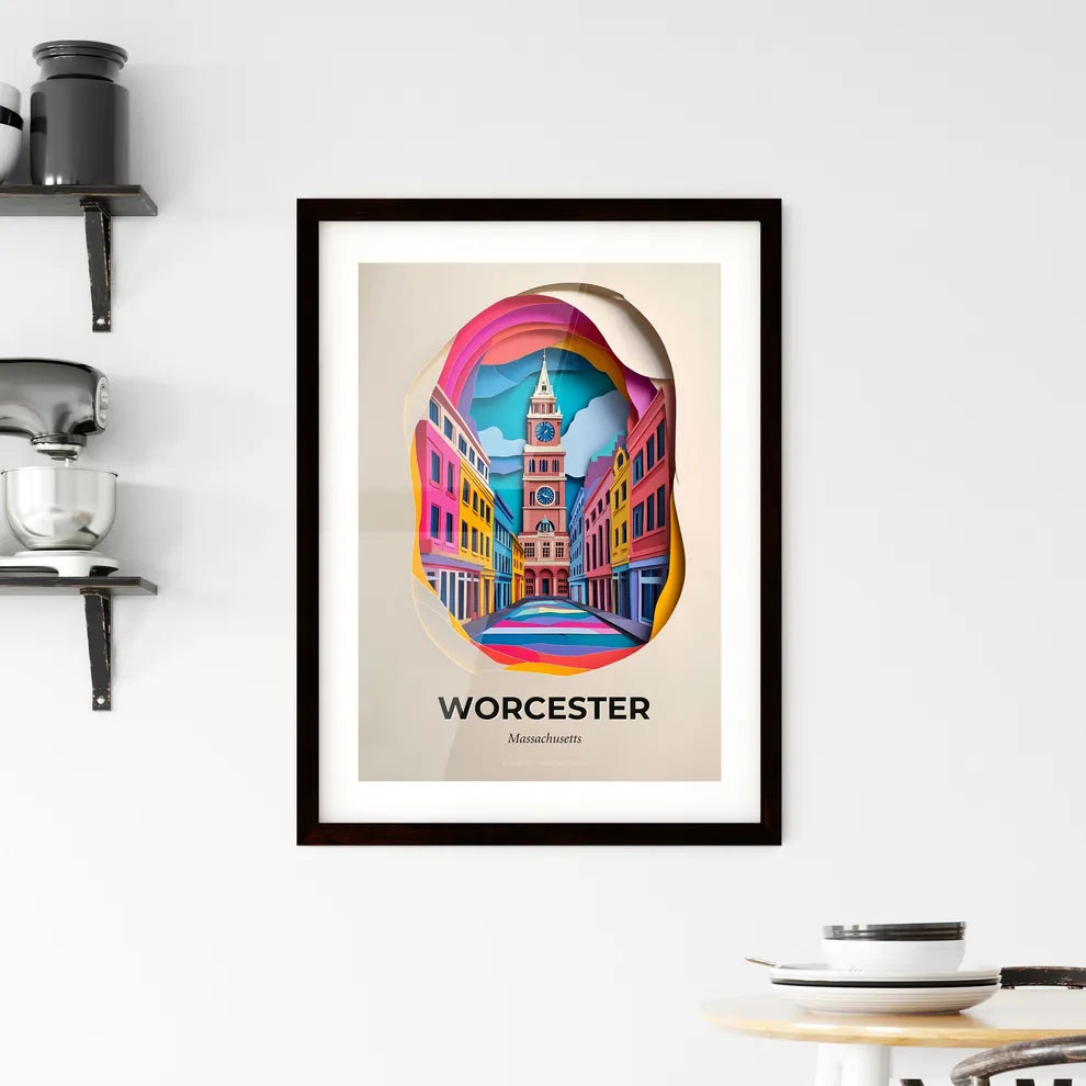 Vivid Worcester, Massachusetts, Framed Wall Art