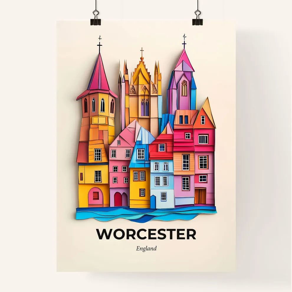 Vivid Worcester, England, Colorful Poster