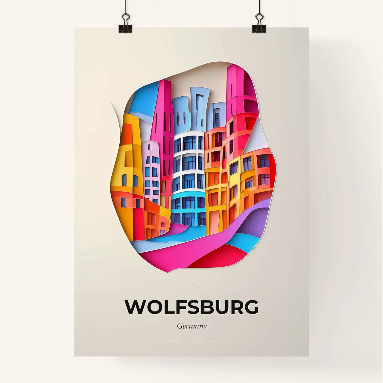 Vivid Wolfsburg, Germany, Colorful Poster