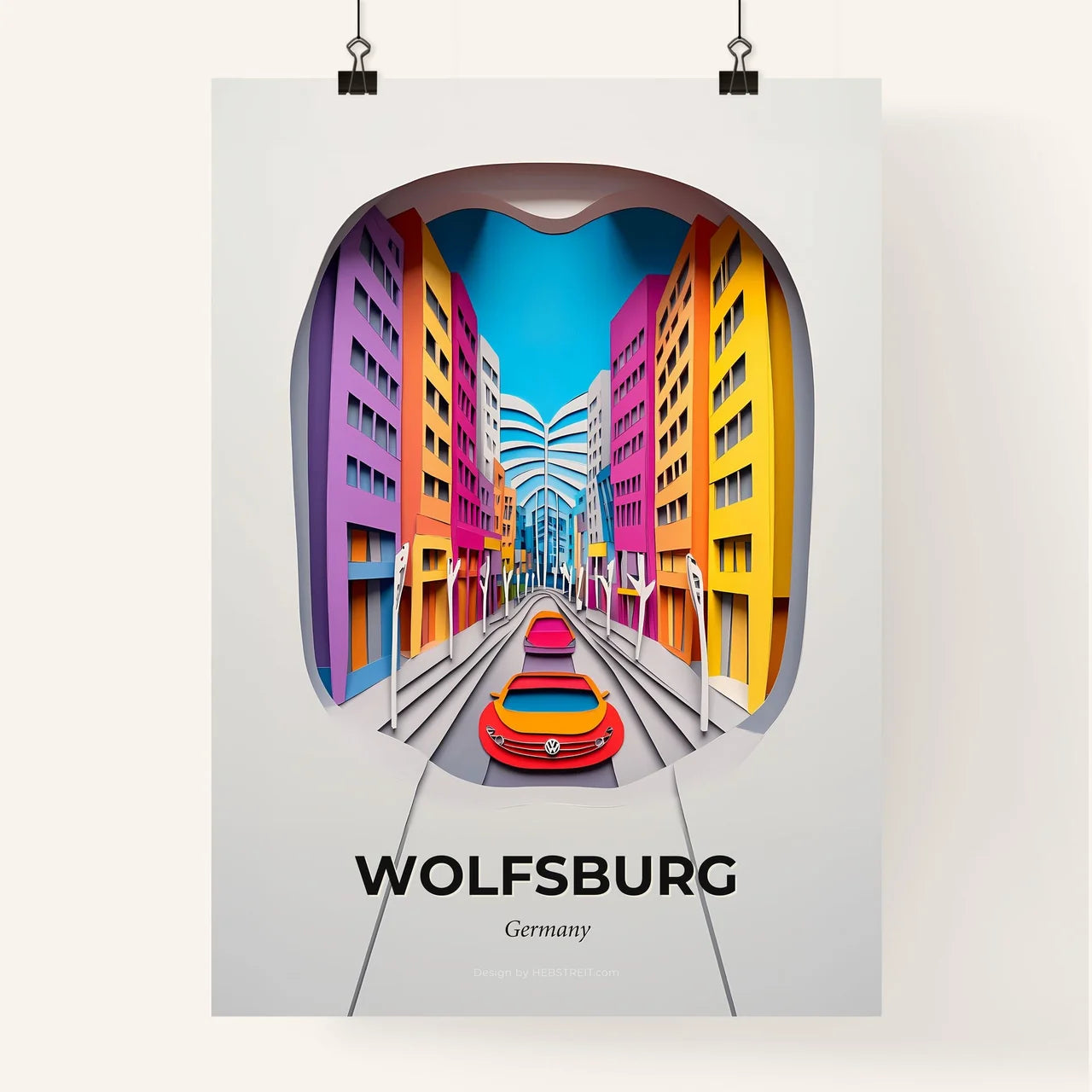 Vivid Wolfsburg, Germany, Colorful Poster