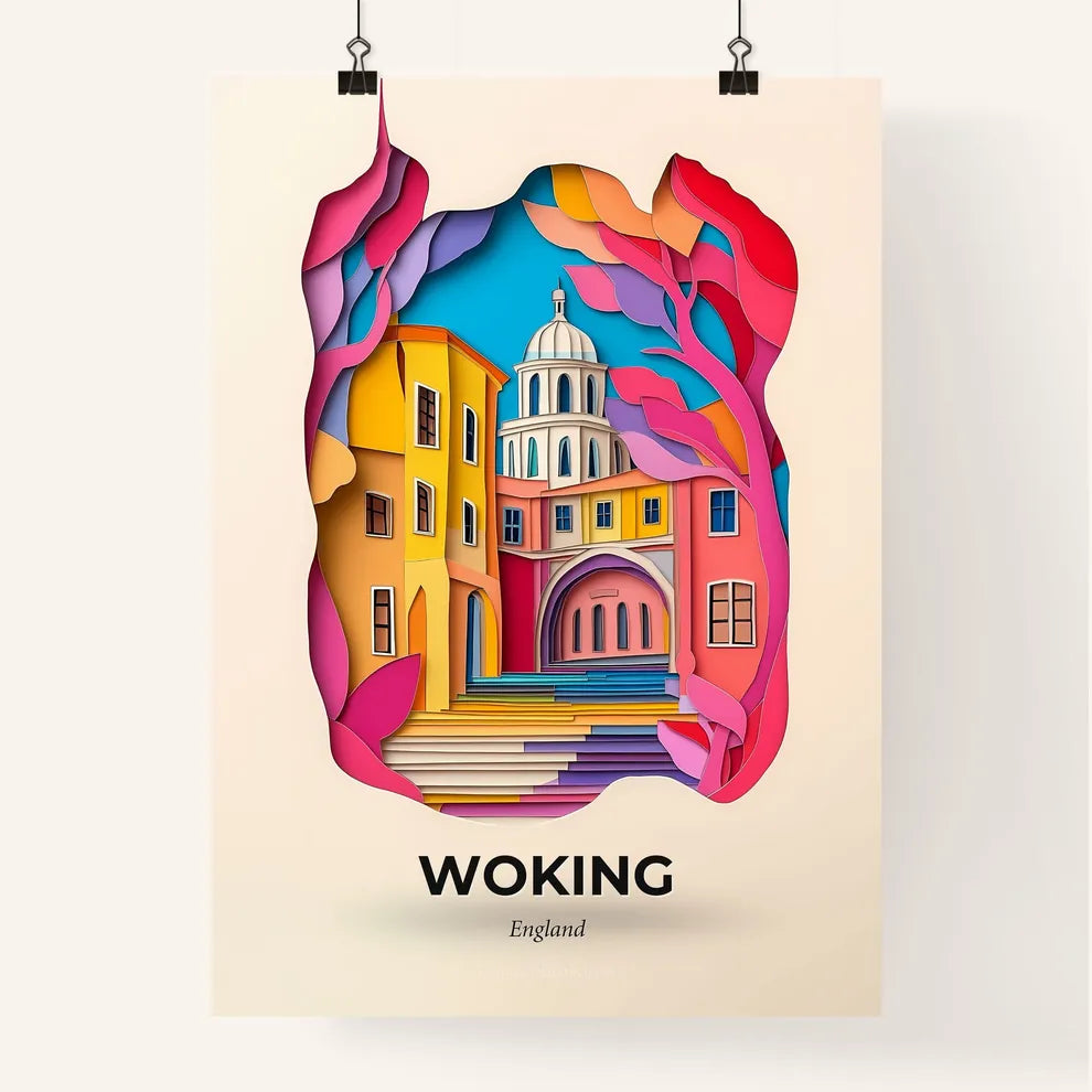 Vivid Woking, England, Colorful Poster