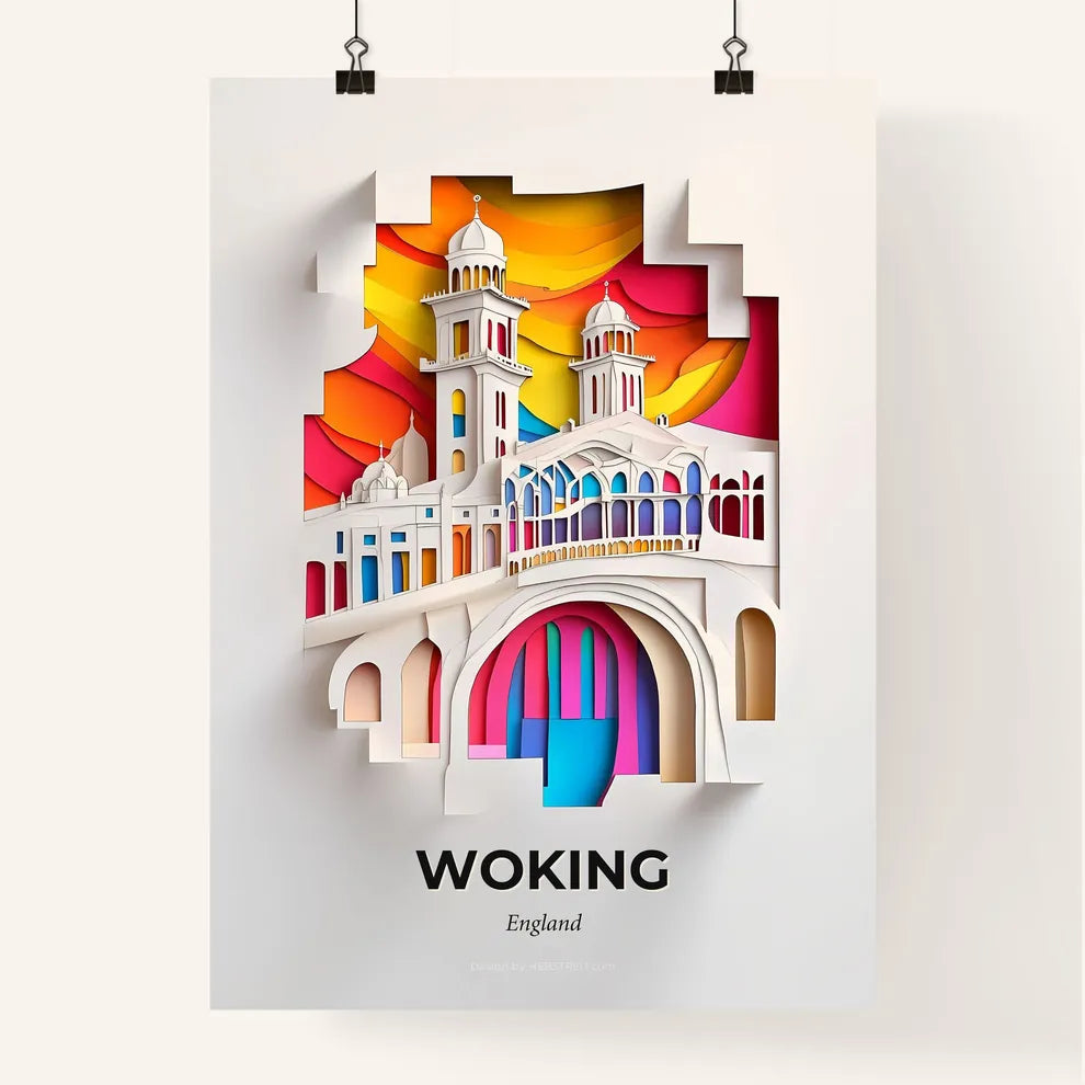 Vivid Woking, England, Colorful Poster