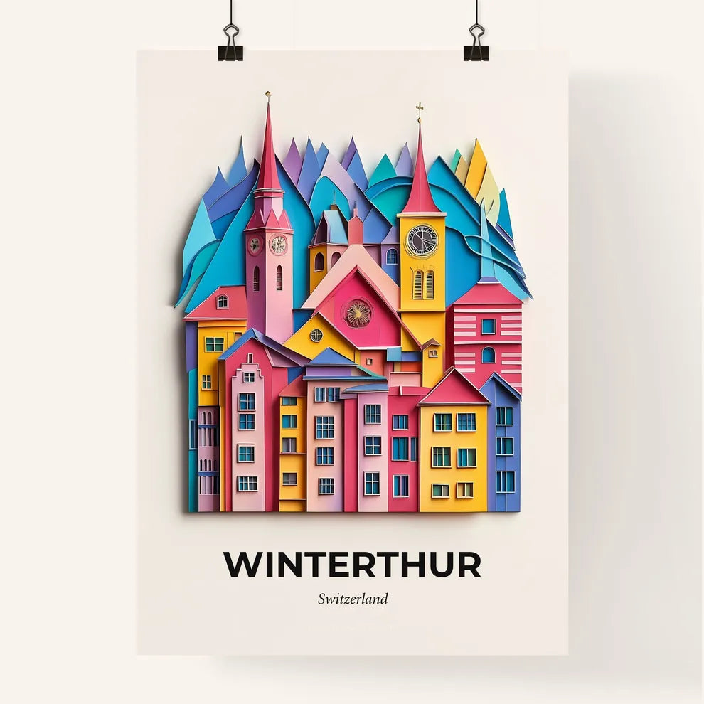 Vivid Winterthur, Switzerland, Colorful Poster