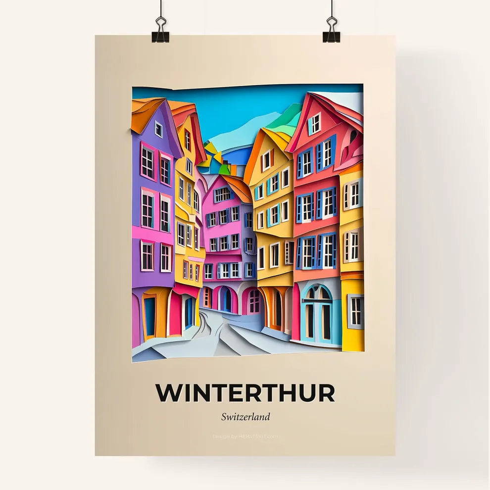 Vivid Winterthur, Switzerland, Colorful Poster