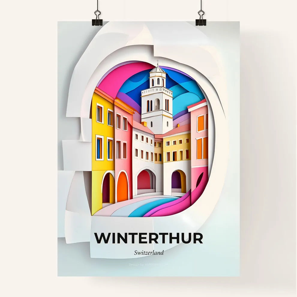 Vivid Winterthur, Switzerland, Colorful Poster