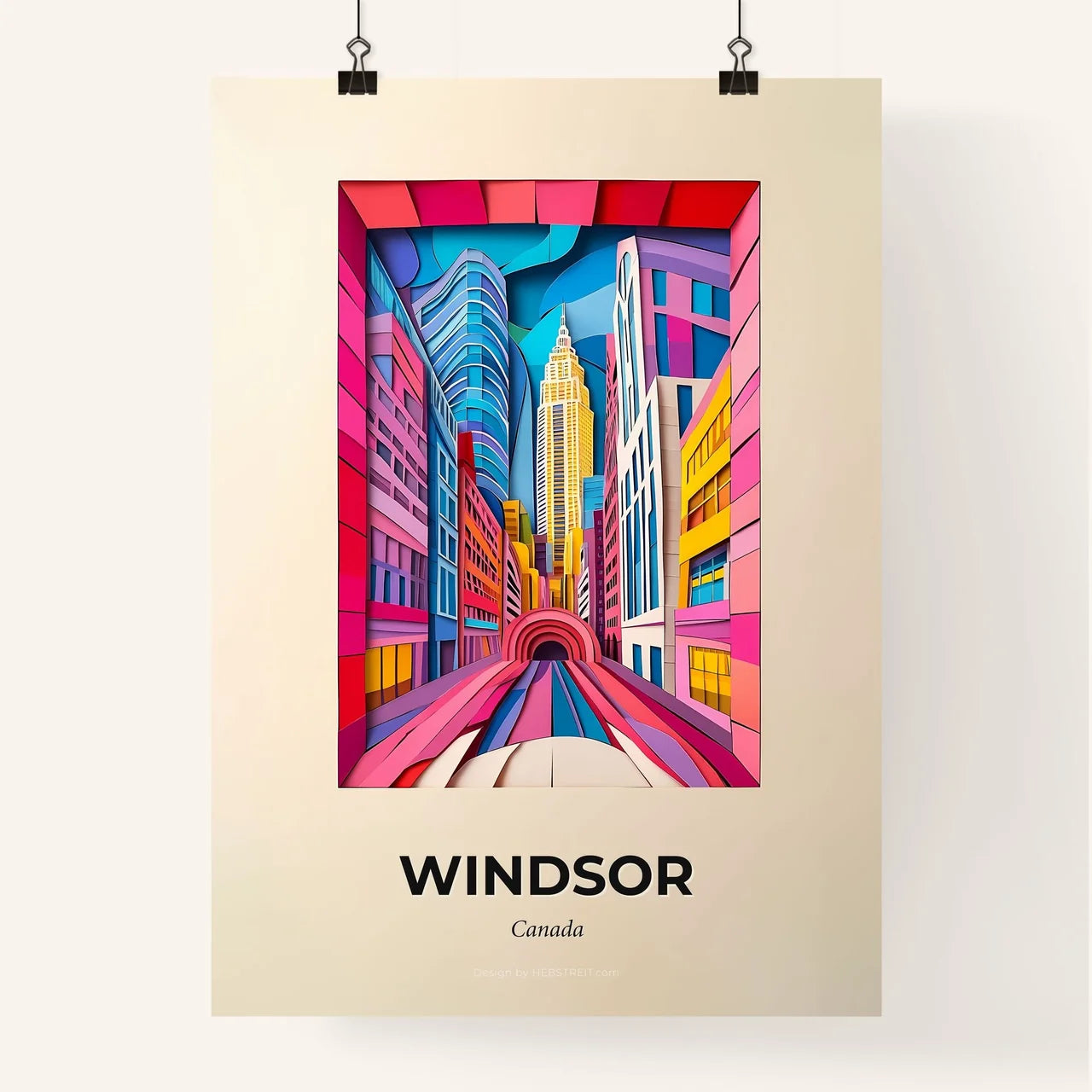 Vivid Windsor, Canada, Colorful Poster