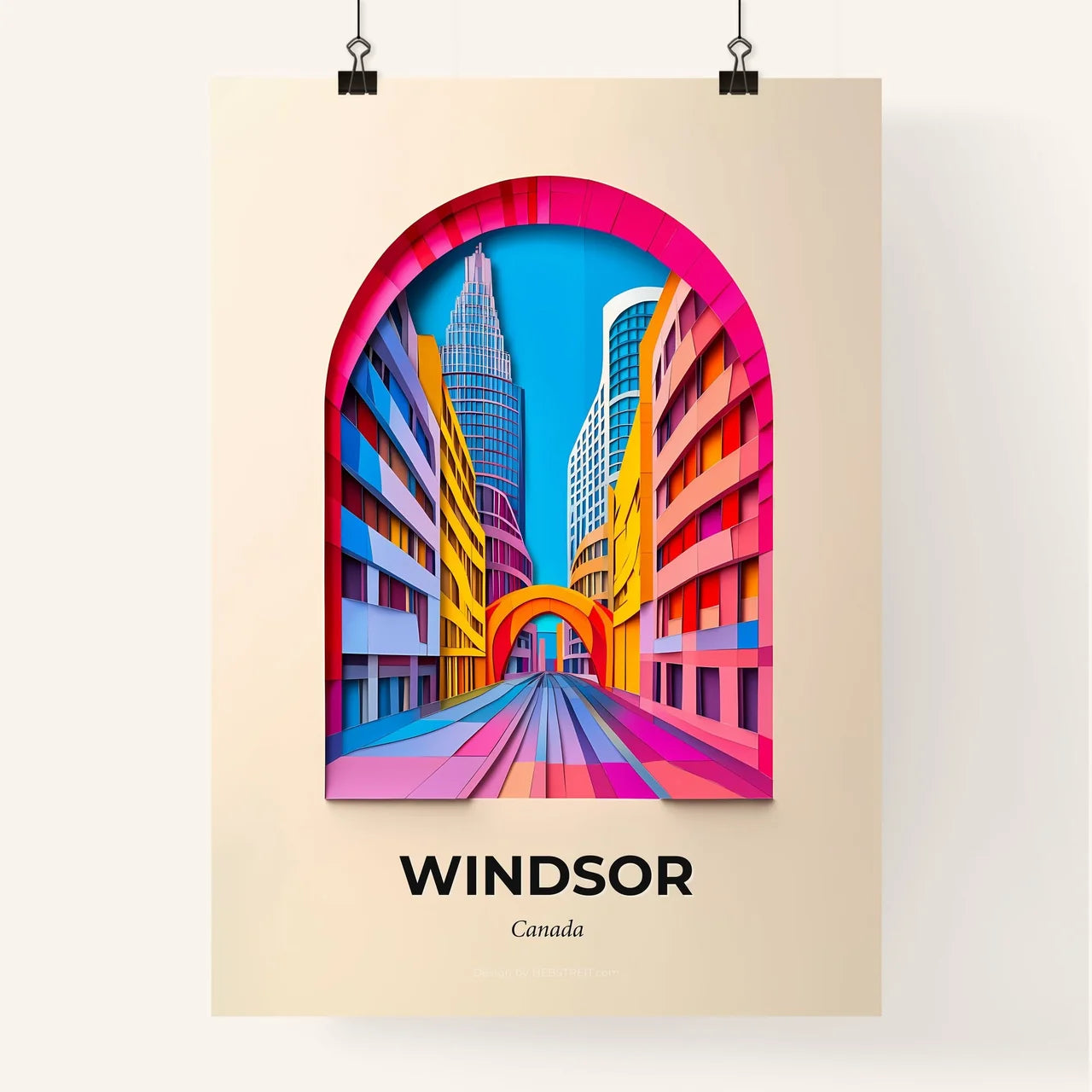 Vivid Windsor, Canada, Colorful Poster