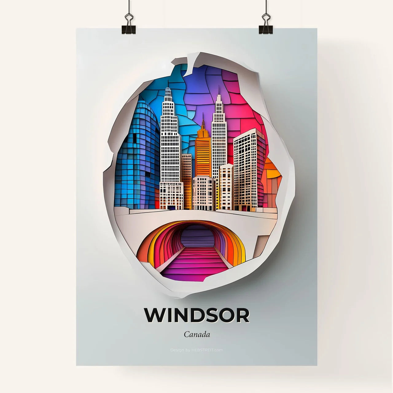 Vivid Windsor, Canada, Colorful Poster