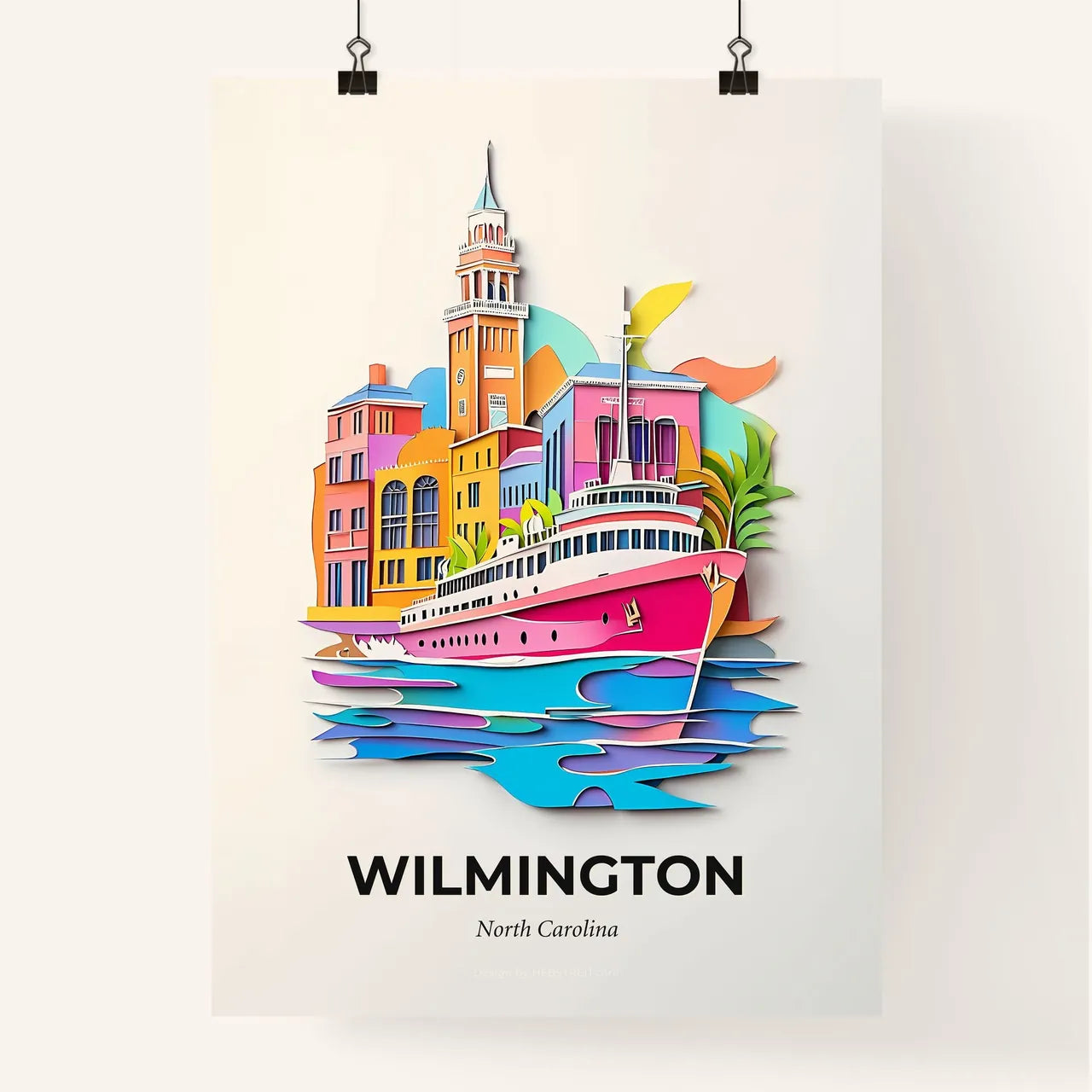 Vivid Wilmington, North Carolina, Colorful Poster