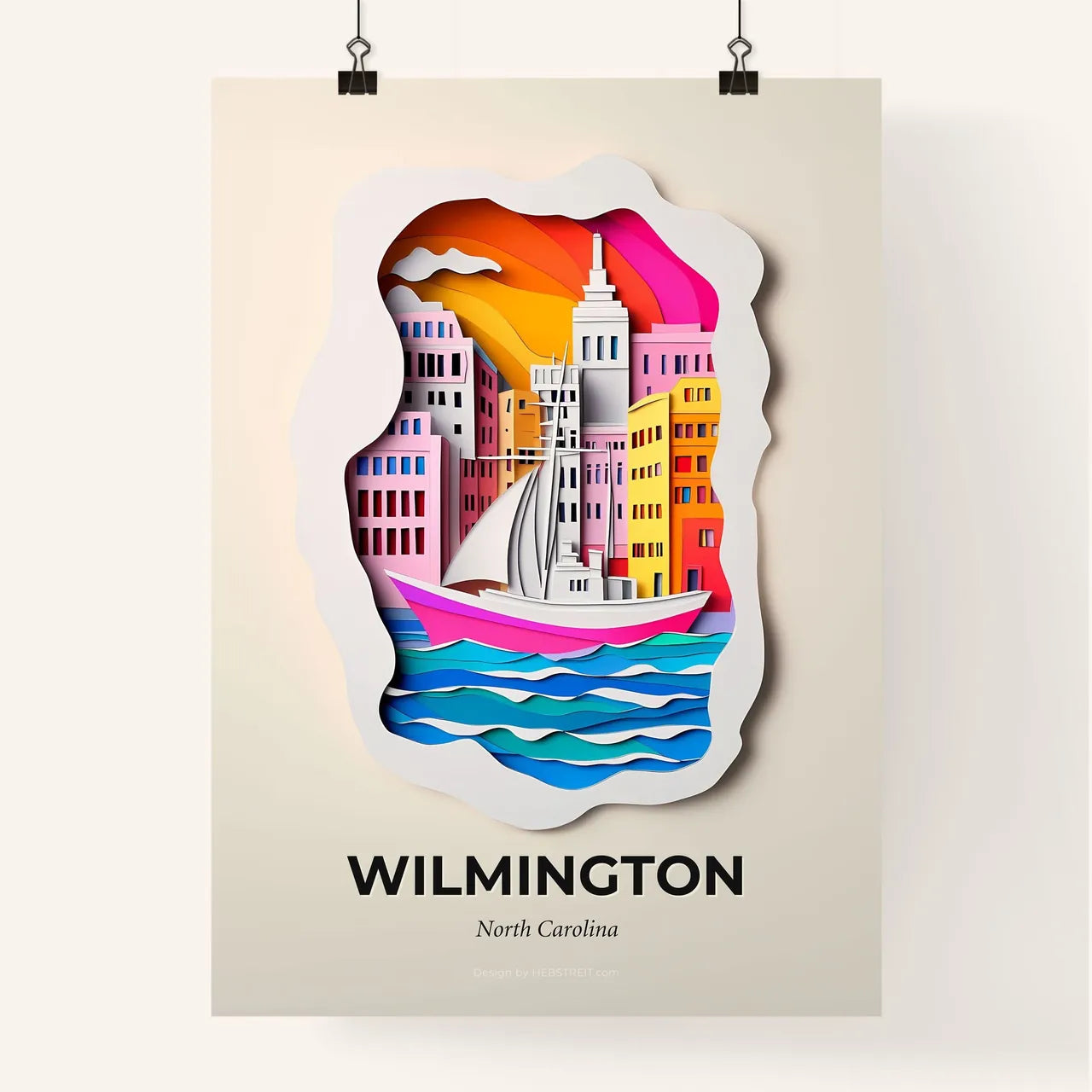 Vivid Wilmington, North Carolina, Colorful Poster
