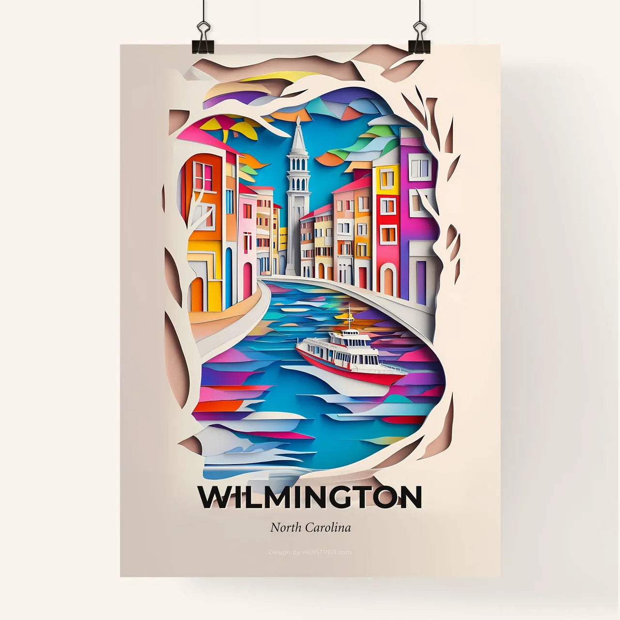 Vivid Wilmington, North Carolina, Colorful Poster