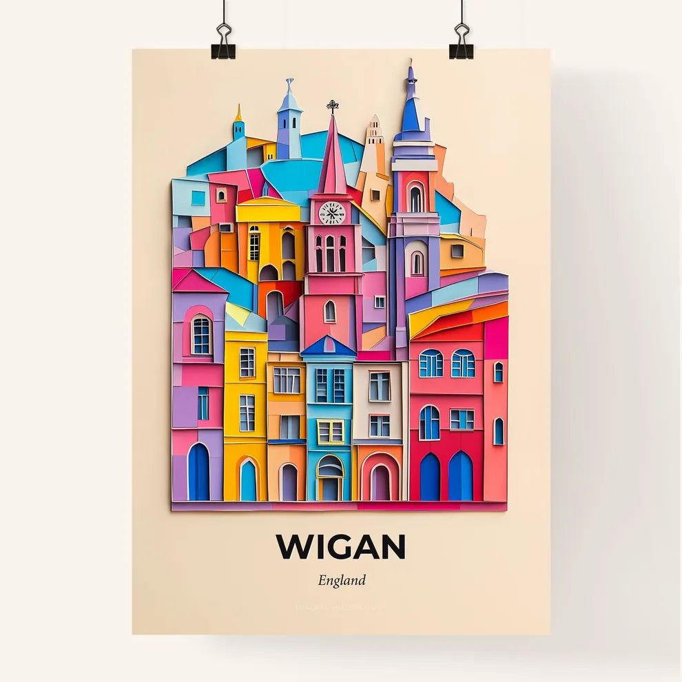 Vivid Wigan, England, Colorful Poster