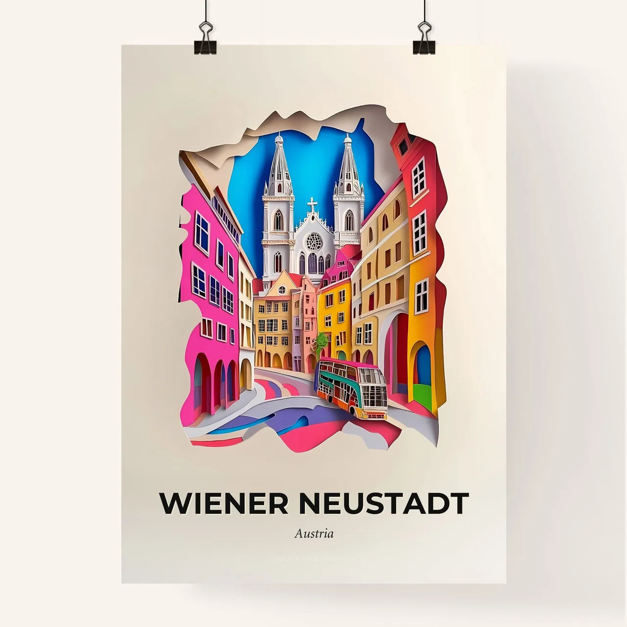 Vivid Wiener Neustadt, Austria, Colorful Poster