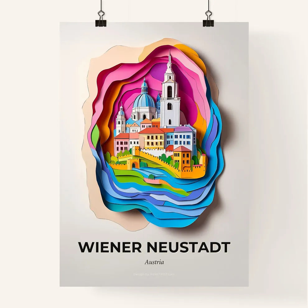 Vivid Wiener Neustadt, Austria, Colorful Poster