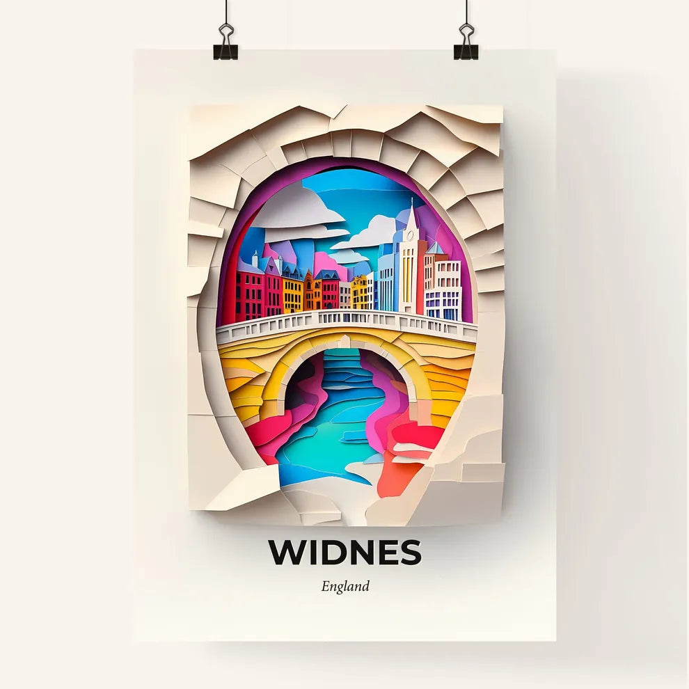 Vivid Widnes, England, Colorful Poster