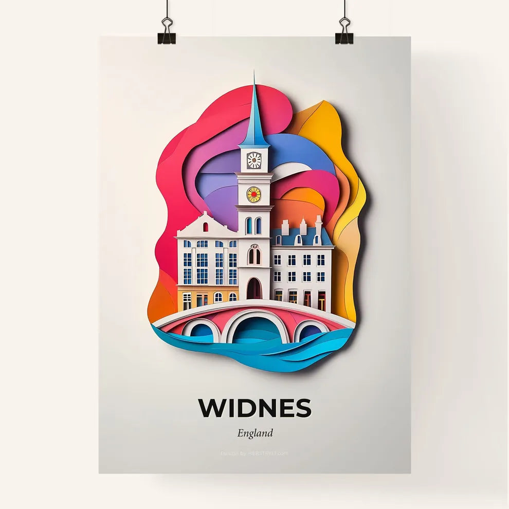 Vivid Widnes, England, Colorful Poster